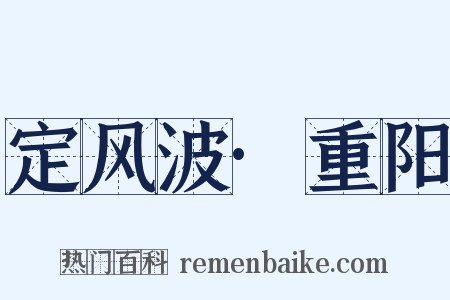 定风波·重阳是什么意思的图片